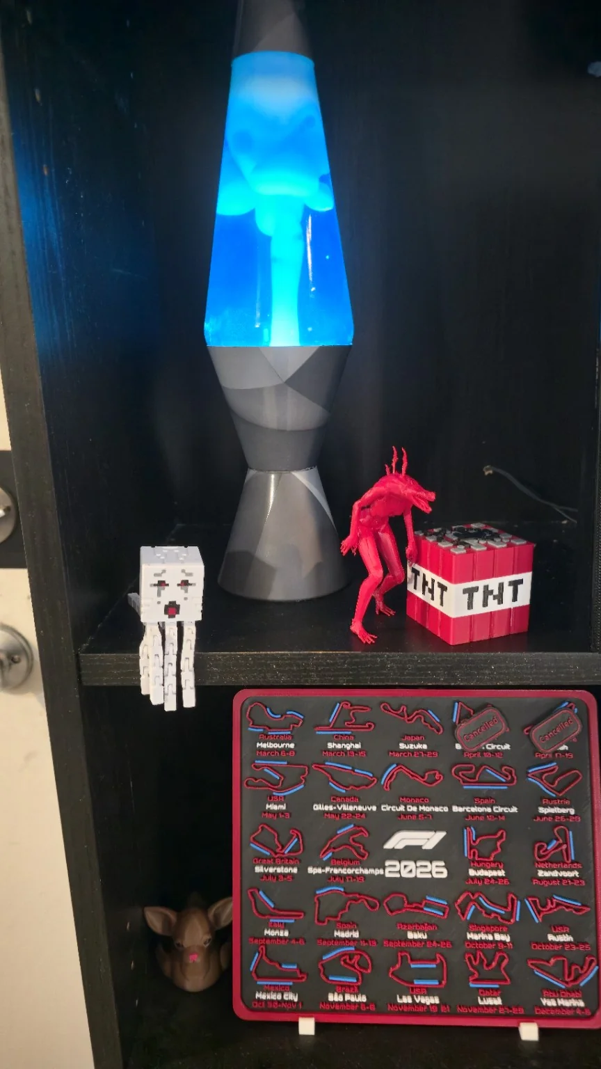 3D-printed 2026 F1 race calendar