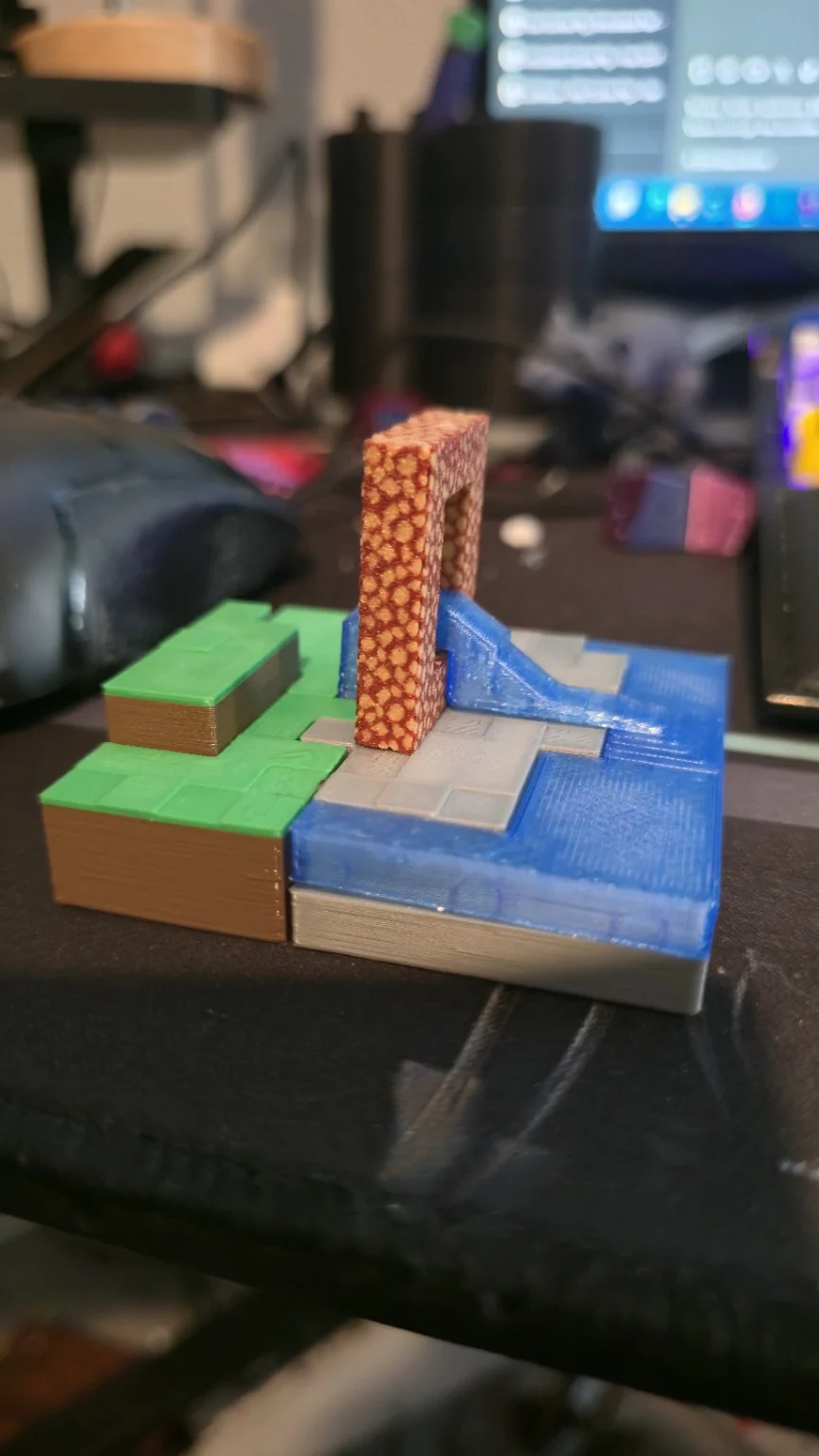 3D-printed Minecraft mini build