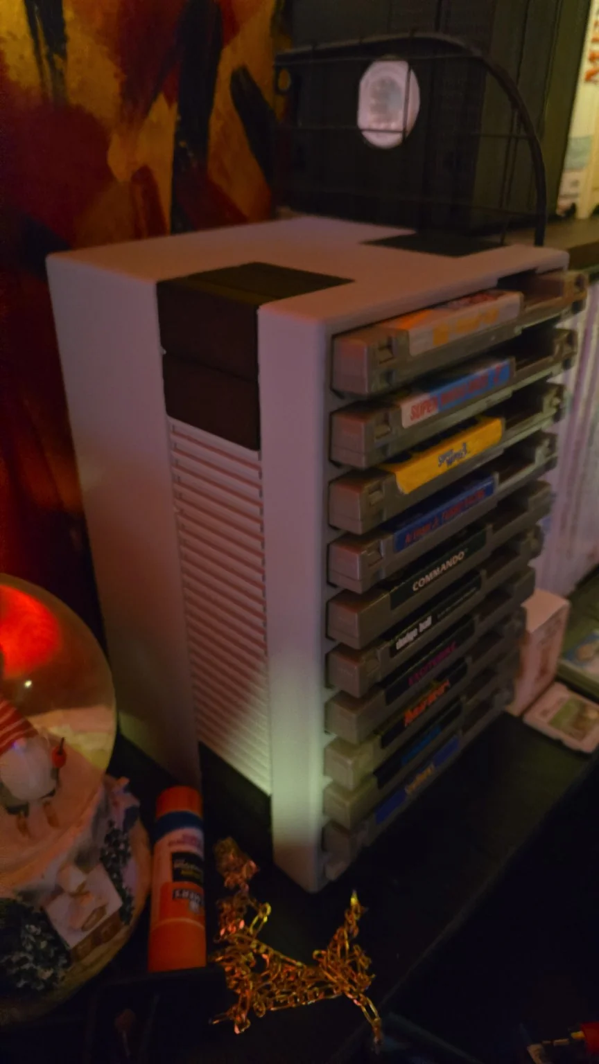 3D-printed NES game rack